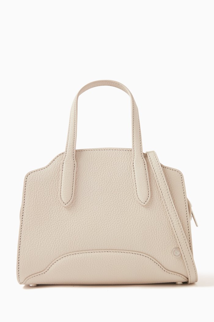 

Sesia Micro Tote Bag in Dyed Calfskin, Grey