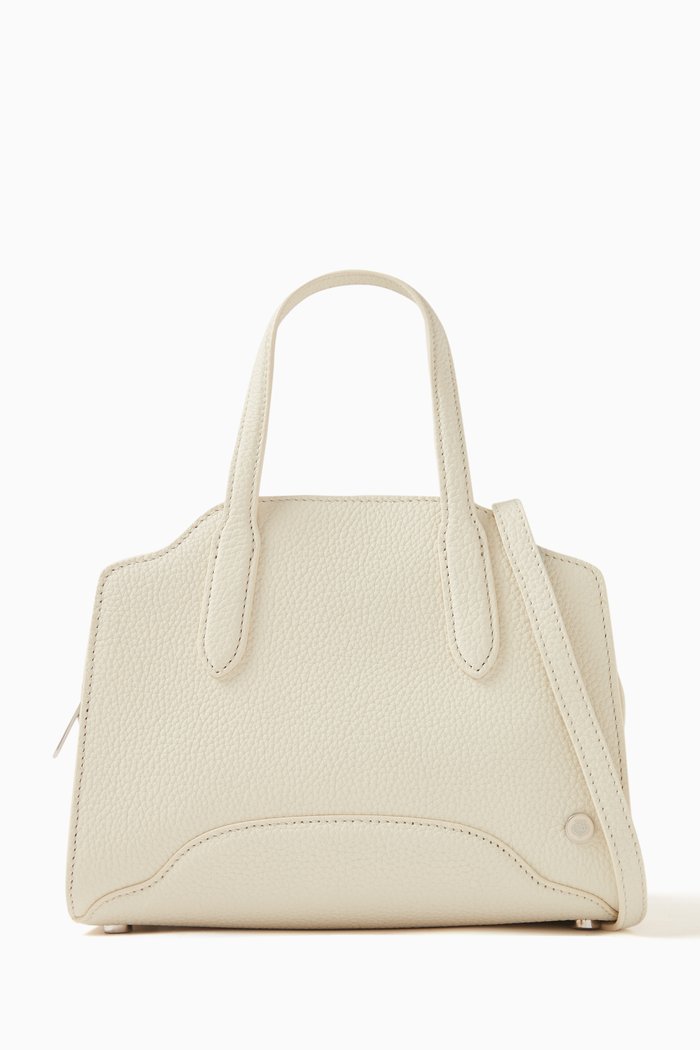 Sesia Micro Tote Bag in Dyed Calfskin, White