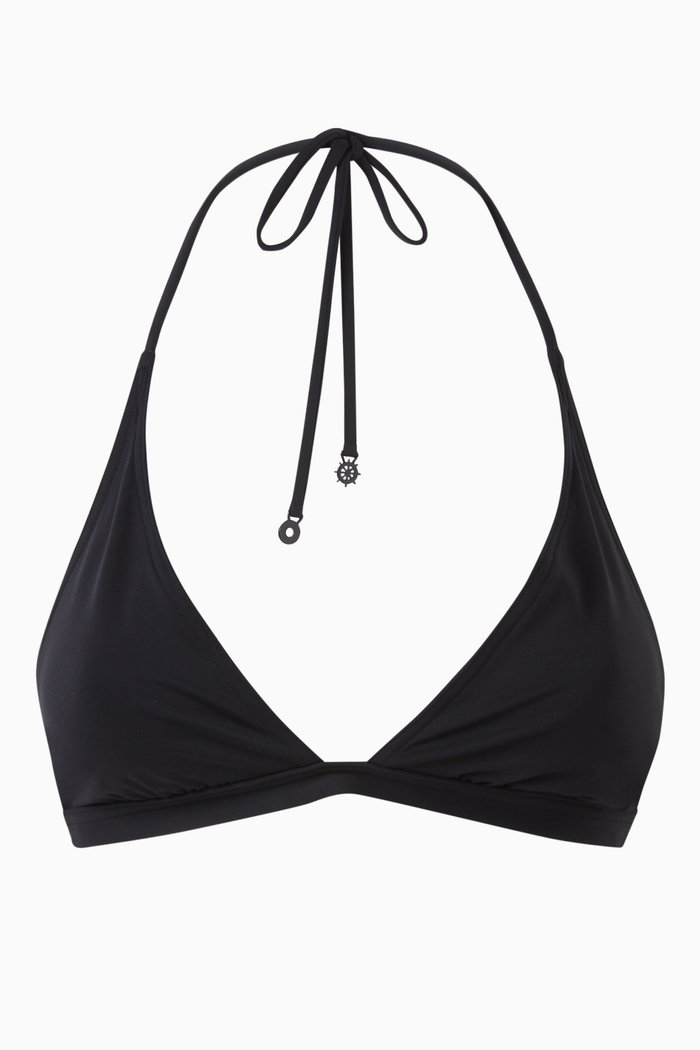 

Halter-neck Triangle Bikini Top in Micro-fibre Jersey, Blue
