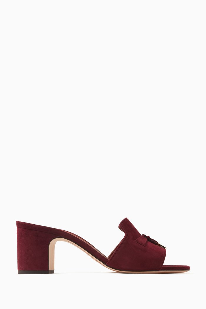 Summer Charms 55 Mules in Suede Goatskin, Red