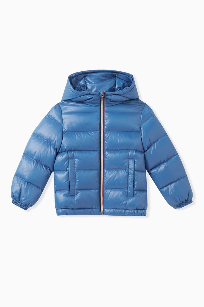 

Aubert Hooded Down Jacket in Nylon-laqué, Blue