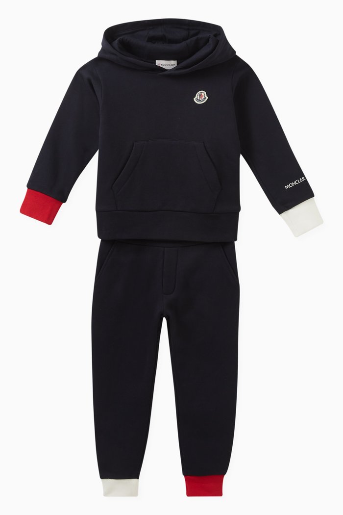 

Logo Hooded Sweatsuit Set in Cotton-fleece, Blue