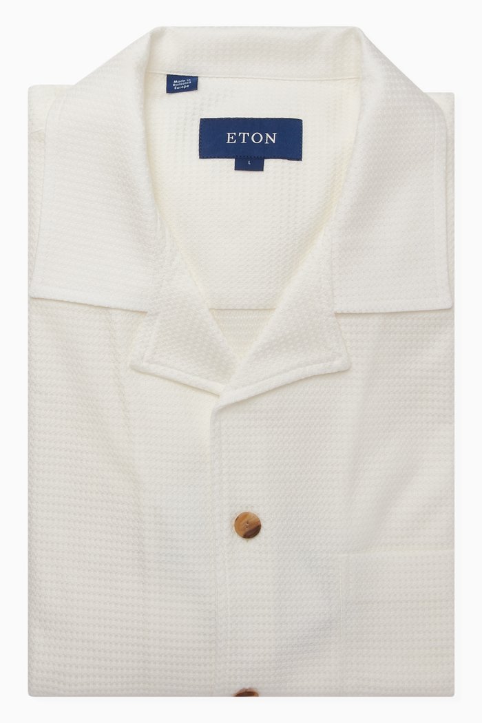 

Resort Shirt in Filo di Scozia Jacquard, White
