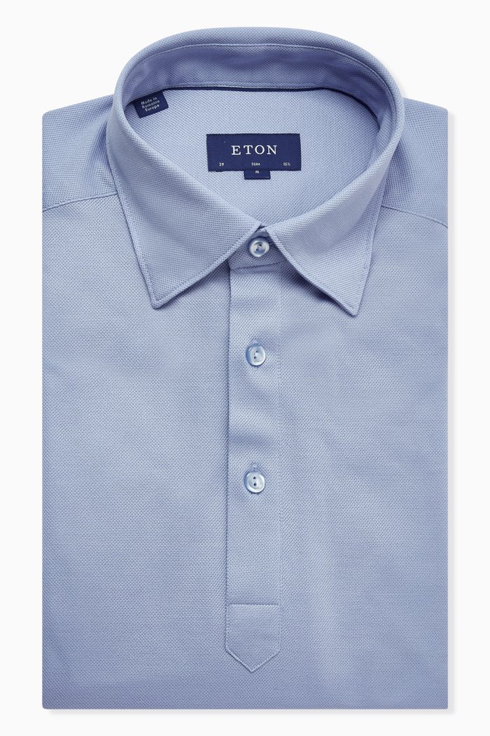 

Oxford Polo Shirt in Piqué-knit, Blue