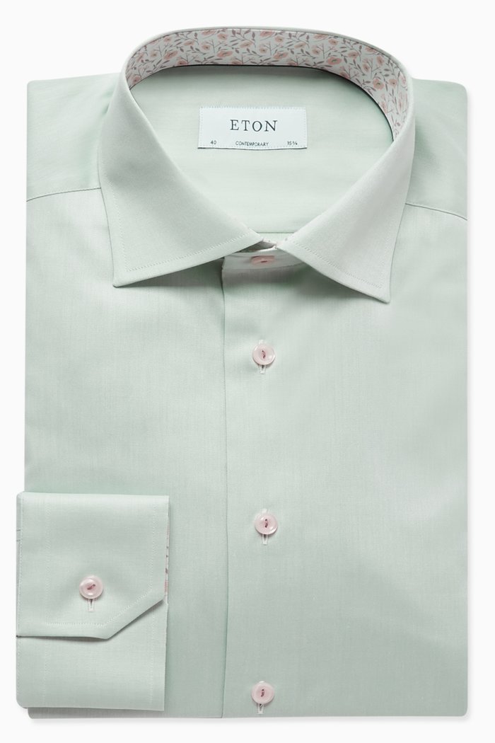 

Contemporary Fit Shirt in Cotton, Green