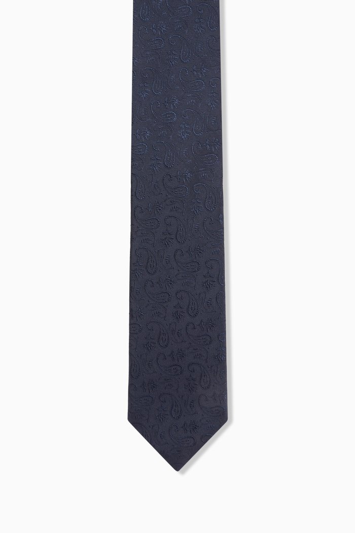 

Paisley Tie in Silk Jacquard, Blue