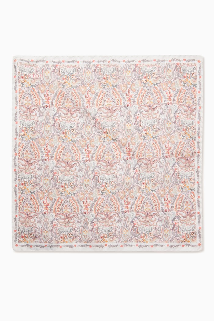 

Paisley-print Pocket Square in Silk, Multicolour