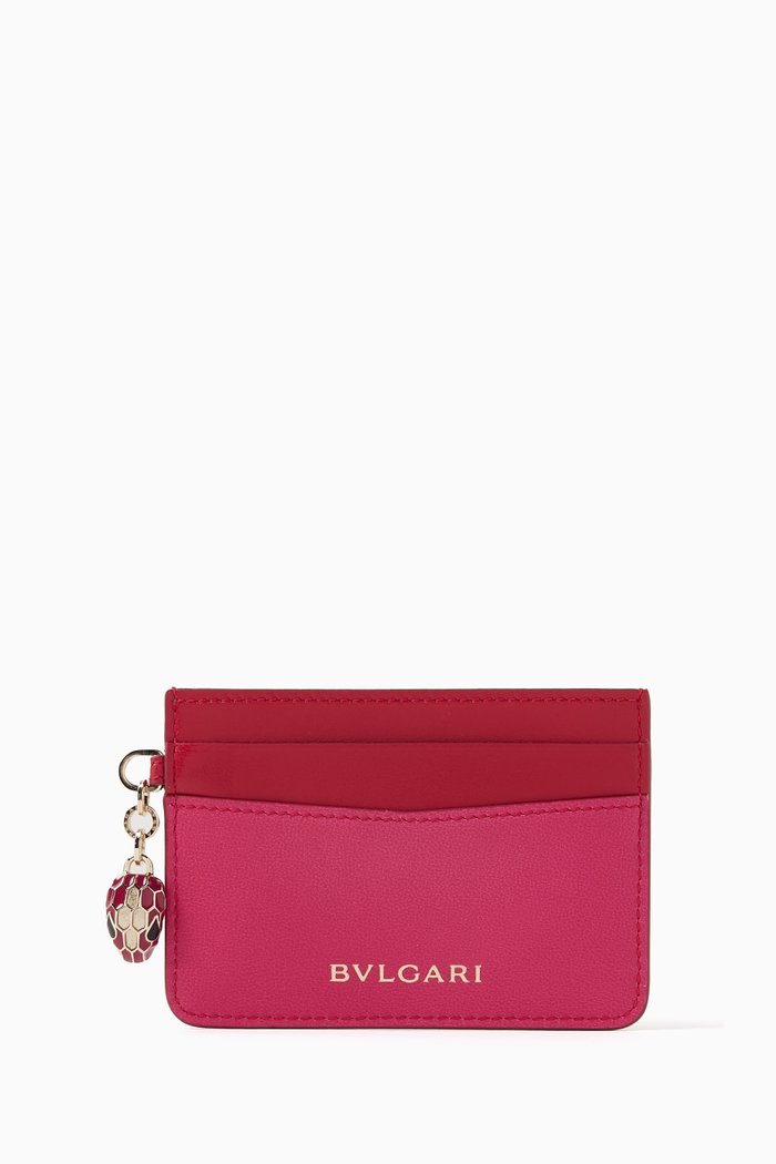 

Serpenti Forever Cardholder in Calfskin Leather, Pink