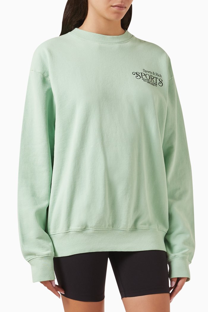 

Bardot Sports Sweatshirt in Cotton, Green