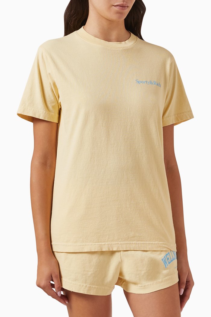 

Health Is Wealth T-shirt in Cotton-jersey, Yellow