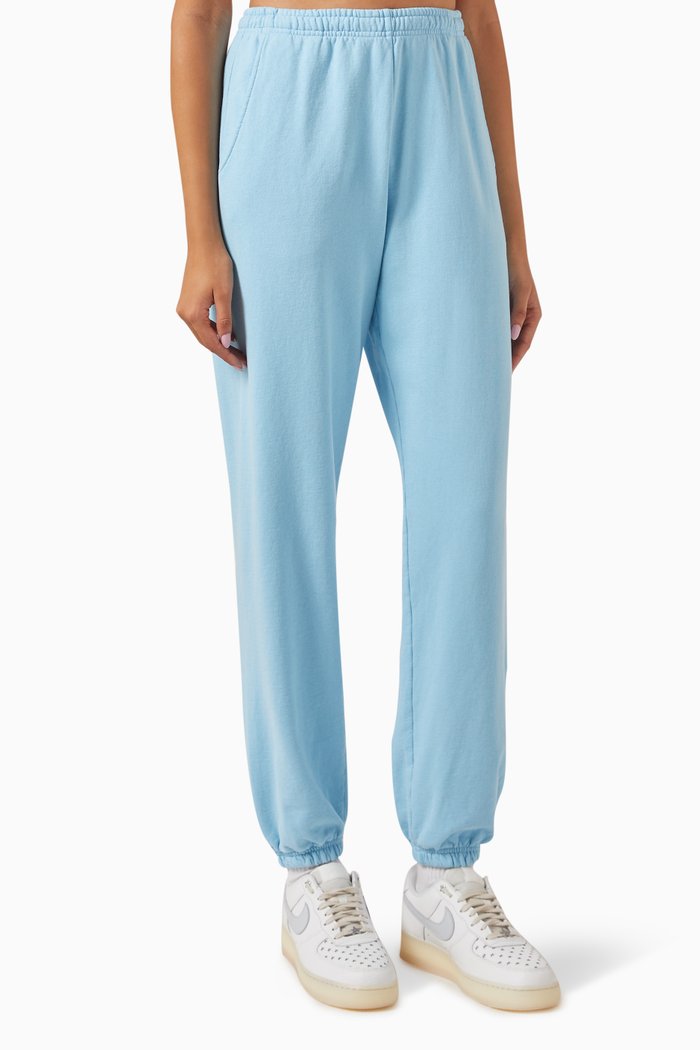 

NY Health Club Flocked Logo Sweatpants in Cotton, Blue