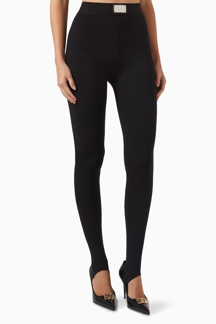 

Logo Engraved High-rise Leggings, Black