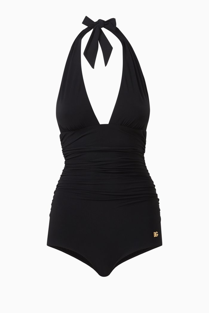 

Halterneck One-piece Swimsuit, Black