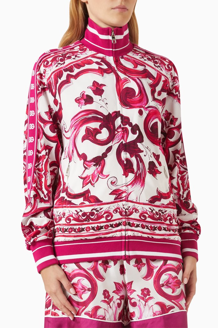 

Zip-up Jacket in Cady, Pink