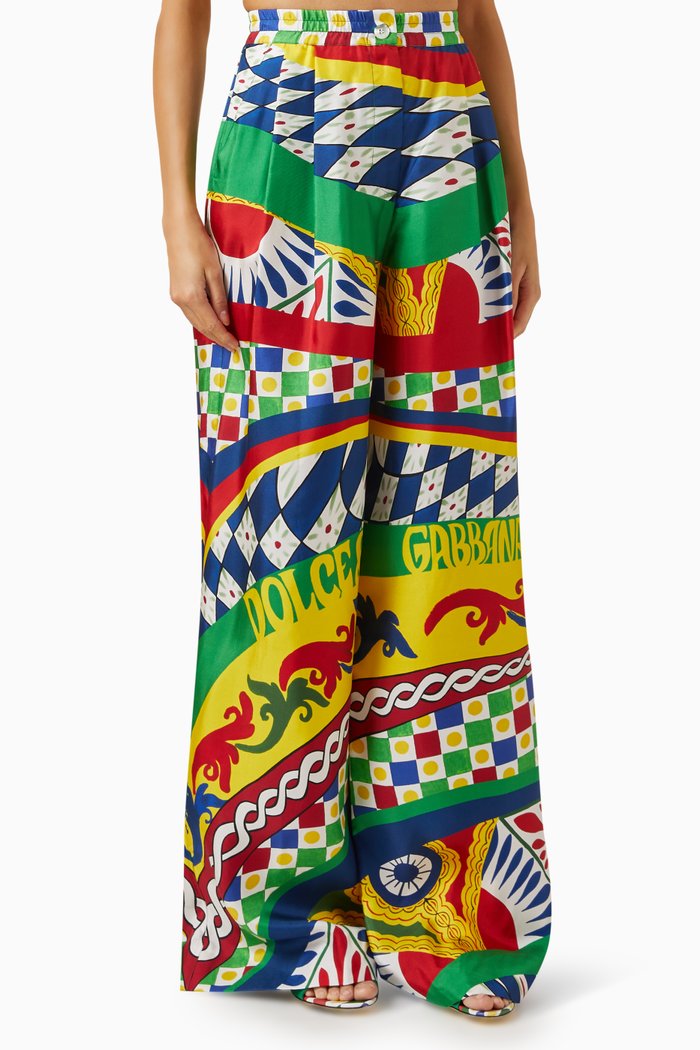 

Carretto-print Pyjama Pants in Silk-twill, Multicolour