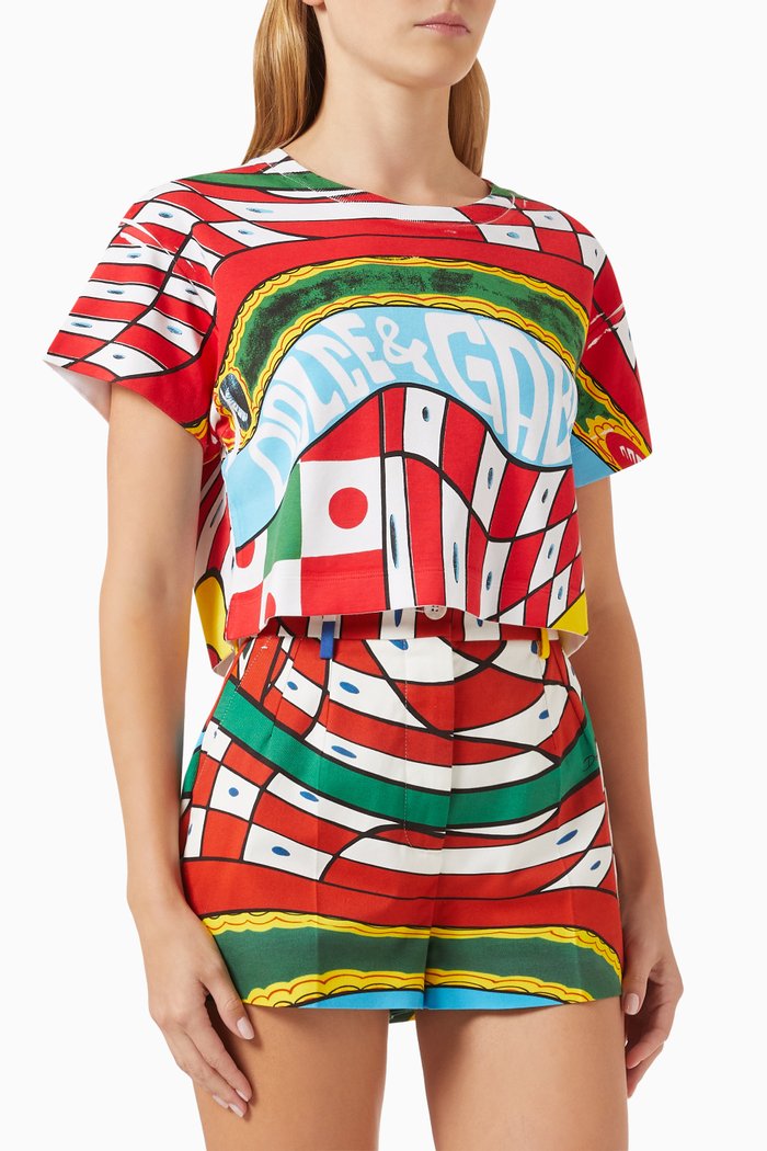 

Carretto-print T-shirt in Jersey, Multicolour