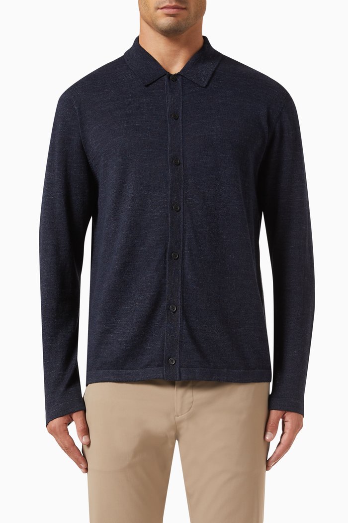 

Geon Shirt in Linen Blend, Blue