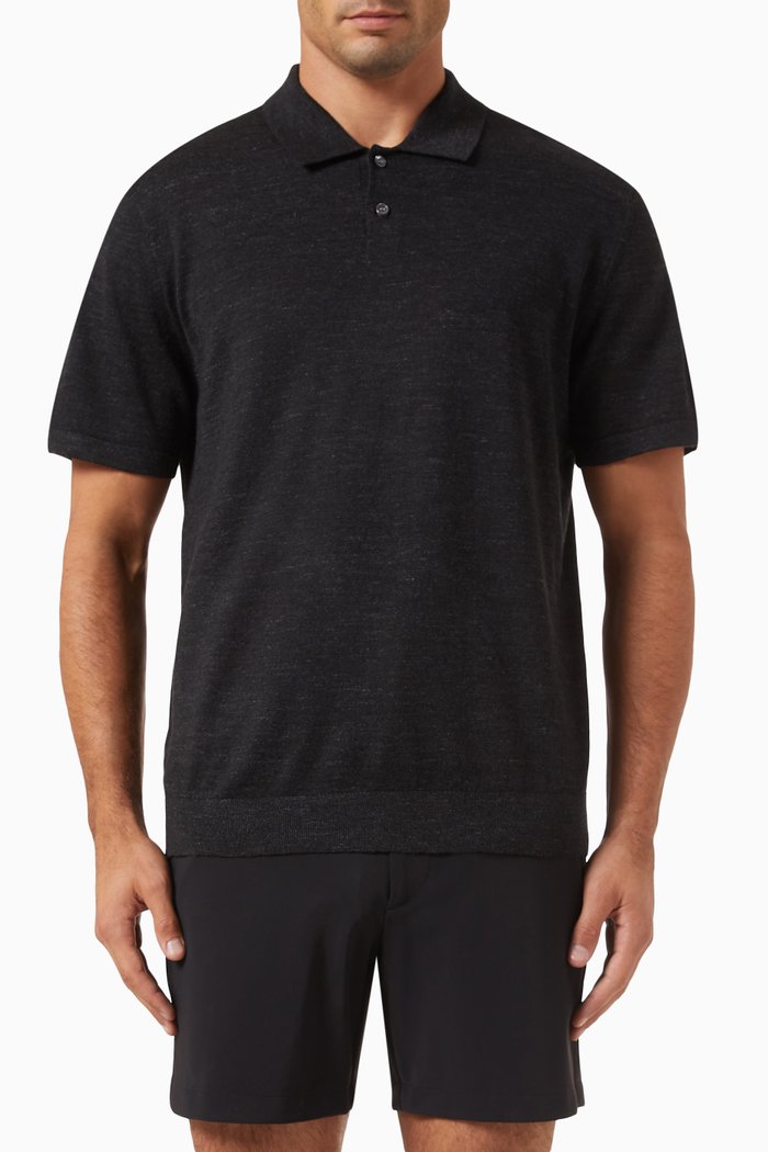 

Goris Polo in Pacific Linen, Black