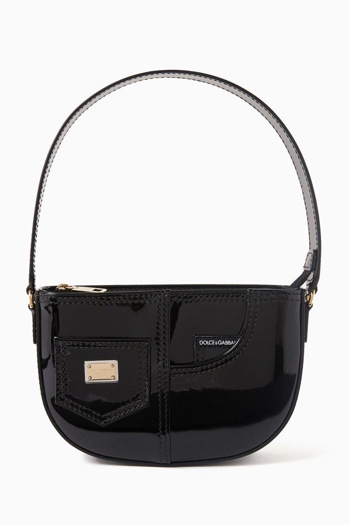 

DG Girlie Shoulder Bag in Patent Leather, Black
