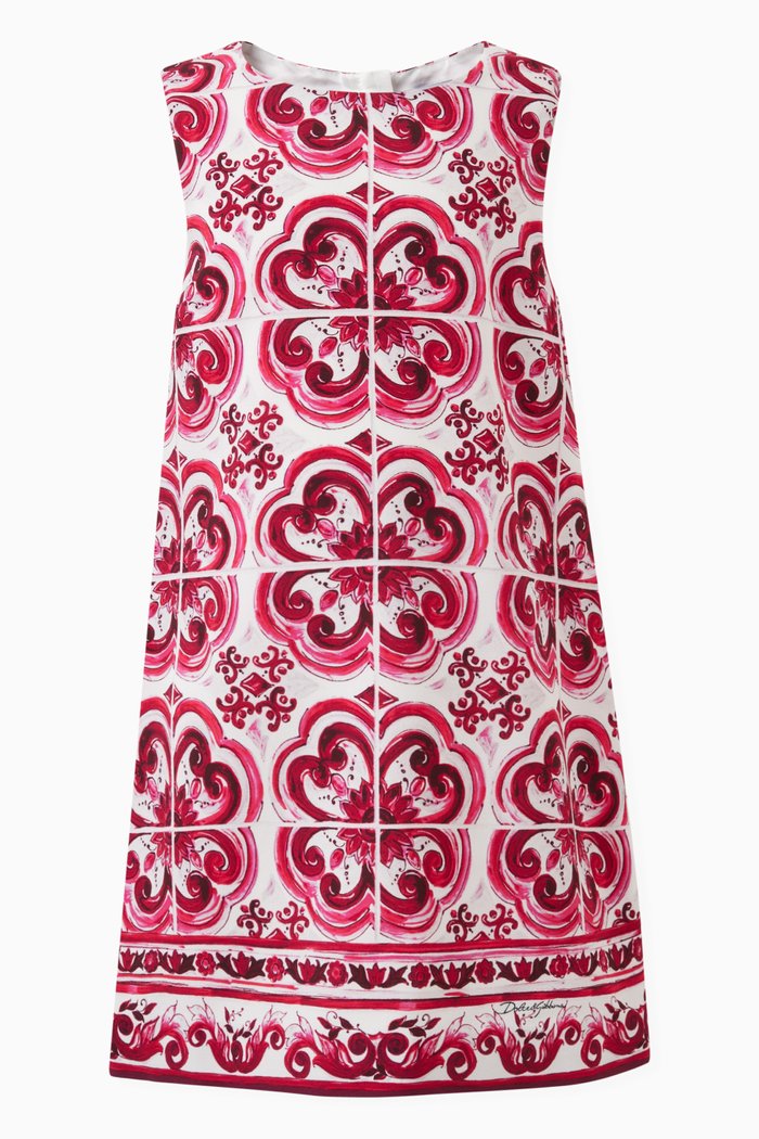 

Majolica-print Dress in Cotton-blend, Pink