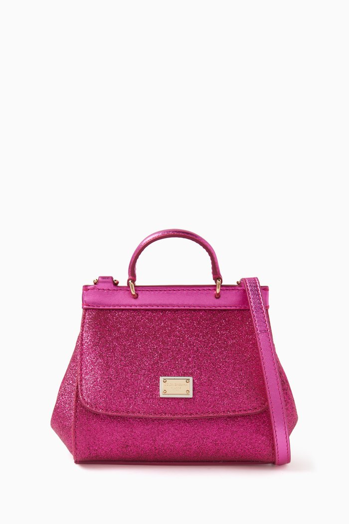 

Mini Sicily Top-handle Bag in Glitter, Purple