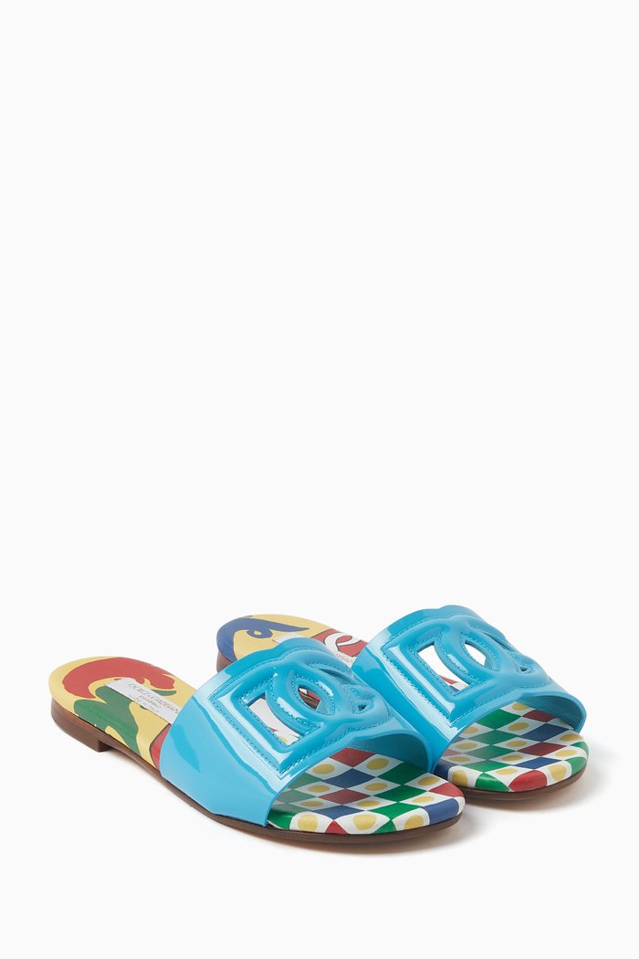

Logo Sandals in Leather, Blue