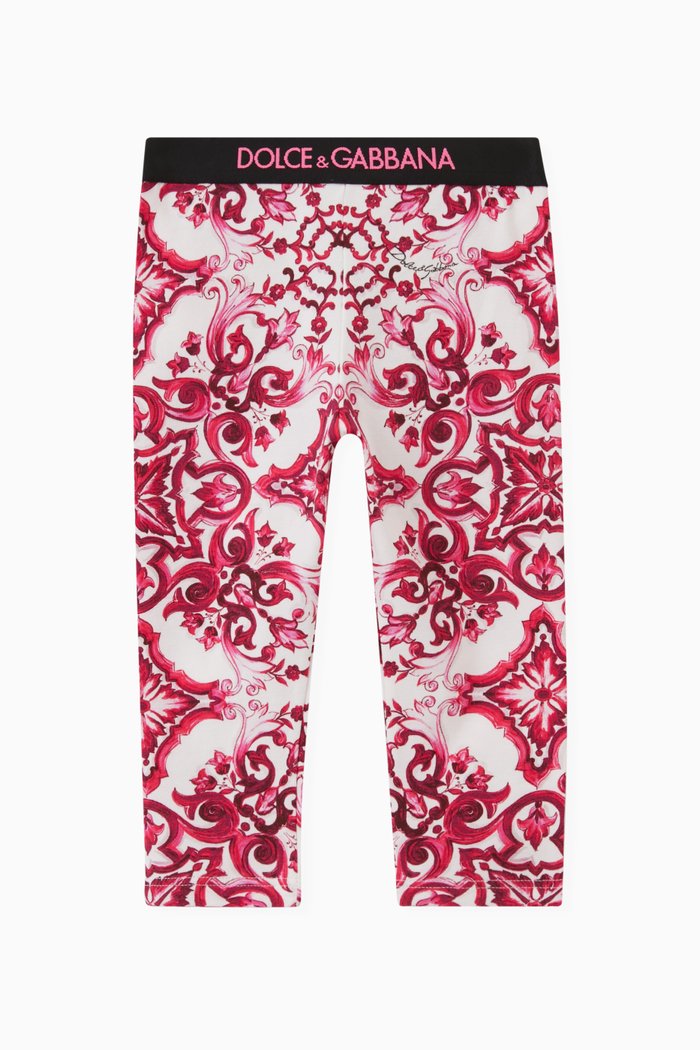 

Majolica-print Leggings in Cotton, Pink