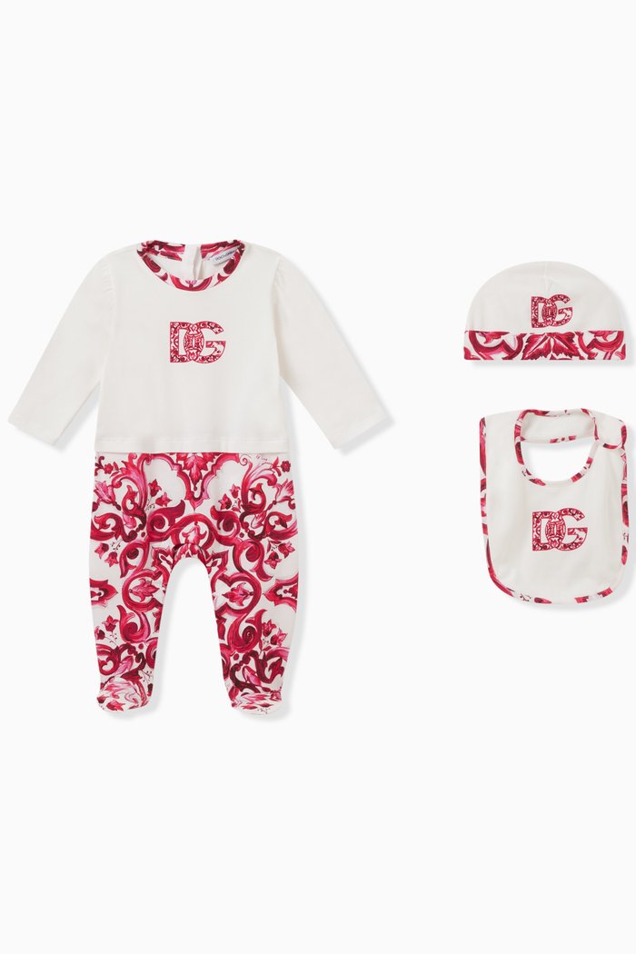 

Majolica-print 3-piece Gift-set in Cotton-jersey, Pink