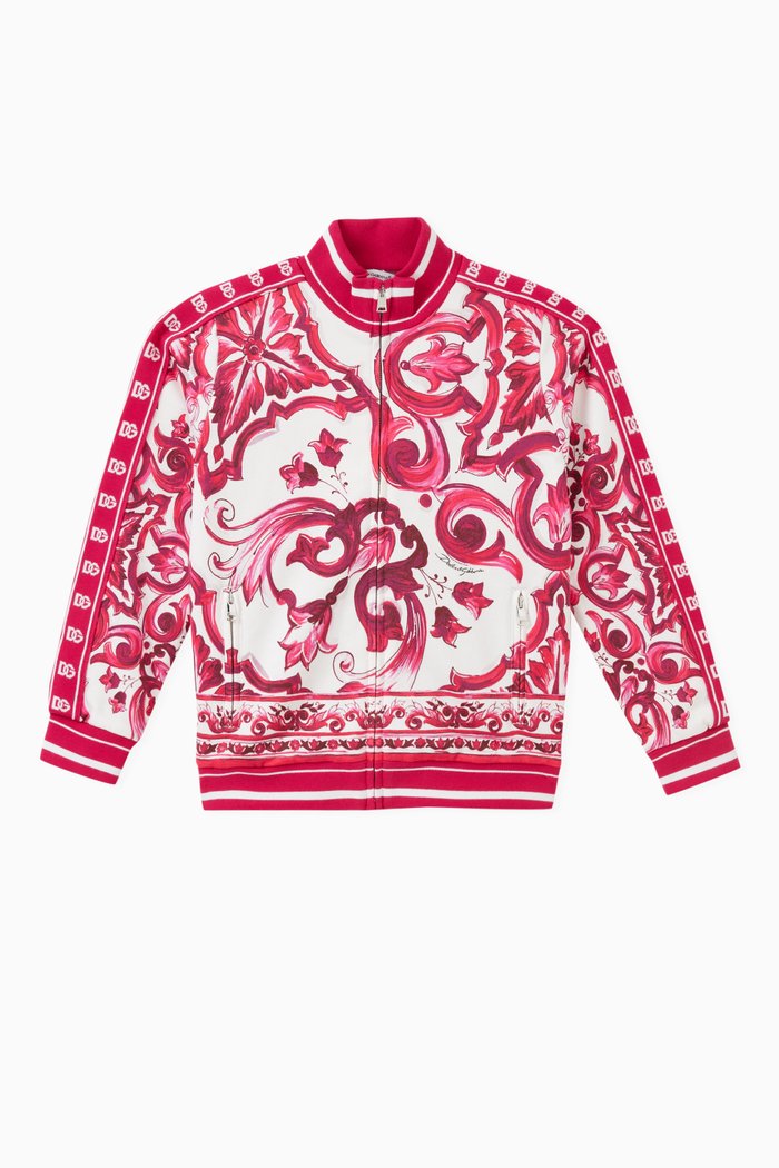 

Majolica Print Sweatshirt in Cotton, Pink