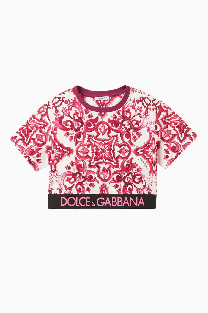 

Majolica-print T-shirt in Cotton, Pink
