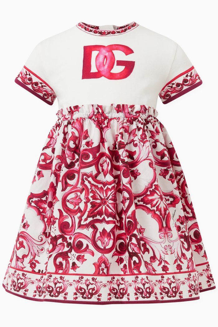 

Maiolica-print Dress & Bloomers in Poplin, Pink