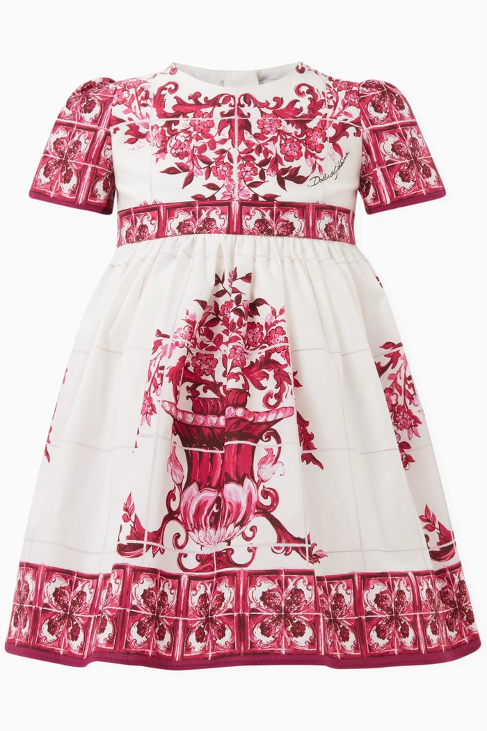 

Majolica-print Dress in Cotton-jersey, Pink