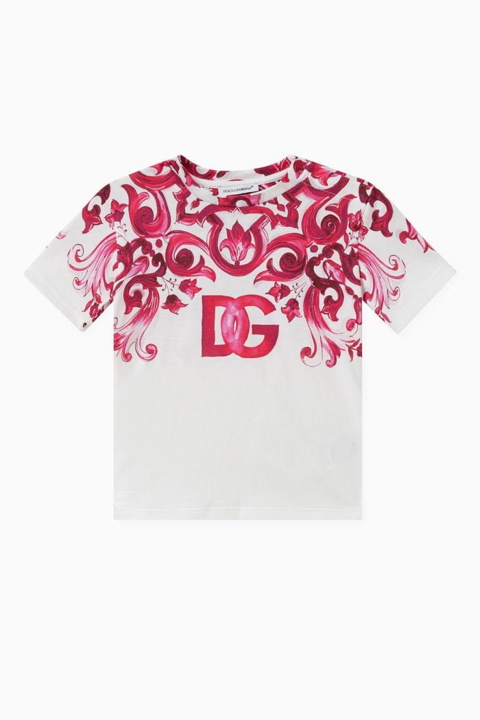 

Maiolica-print T-shirt in Cotton, Pink