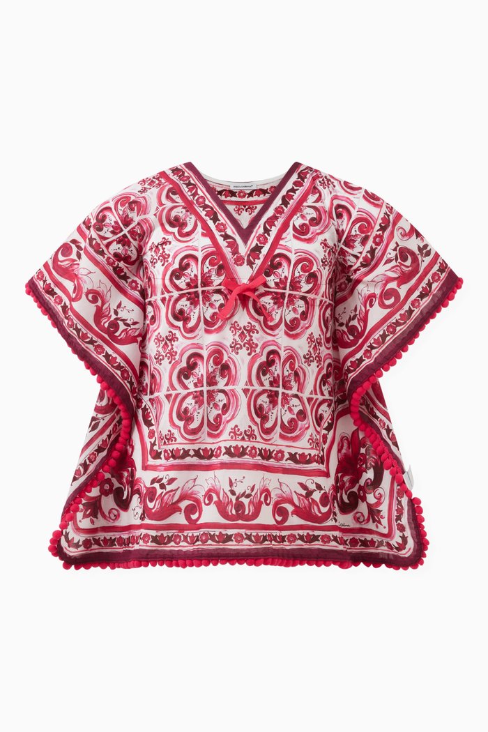 

Majolica-print Kaftan in Cotton, Pink