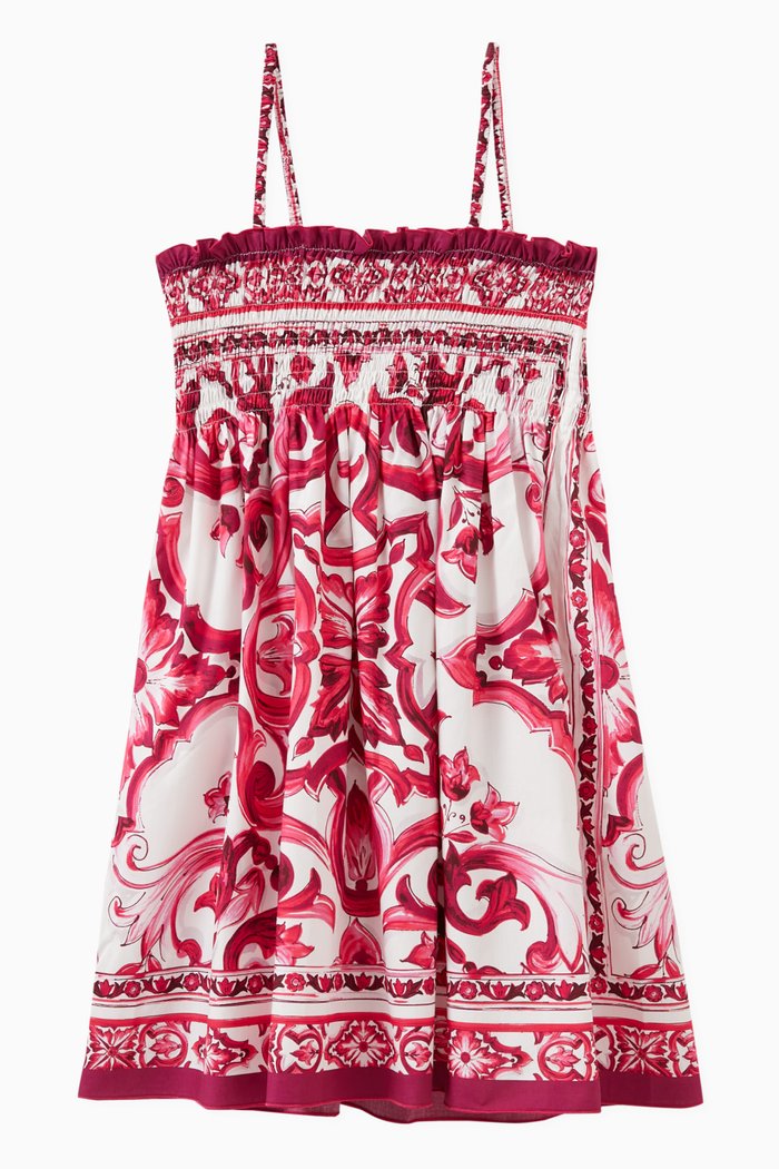 

Majolica-print Dress in Cotton, Pink