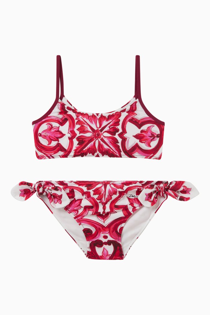 

Majolica-print Bikini Set, Pink