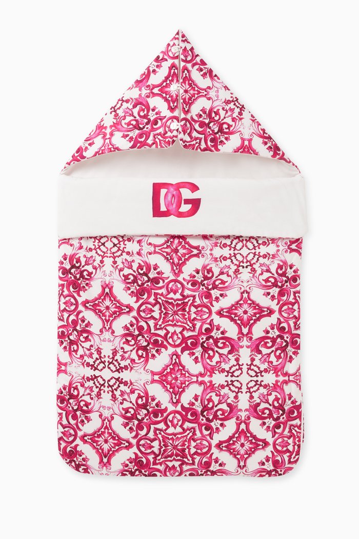 

Majolica-print Sleeping Bag in Cotton, Pink