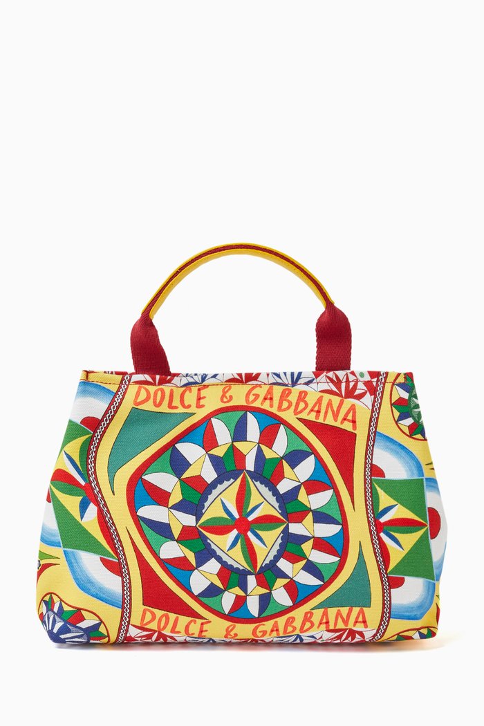 

Carretto Psychedelic Top Handle Bag in Canvas, Multicolour