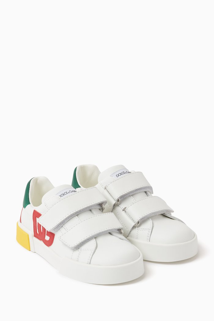 

DG Velcro Sneakers in Leather, White