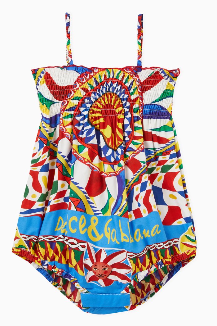 

Carretto Print Bodysuit in Cotton, Multicolour