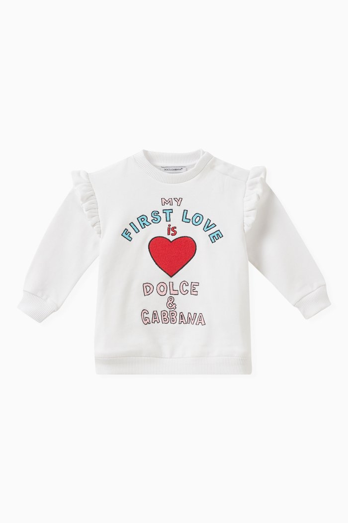 Carretto Embroidered Sweatshirt in Cotton, White