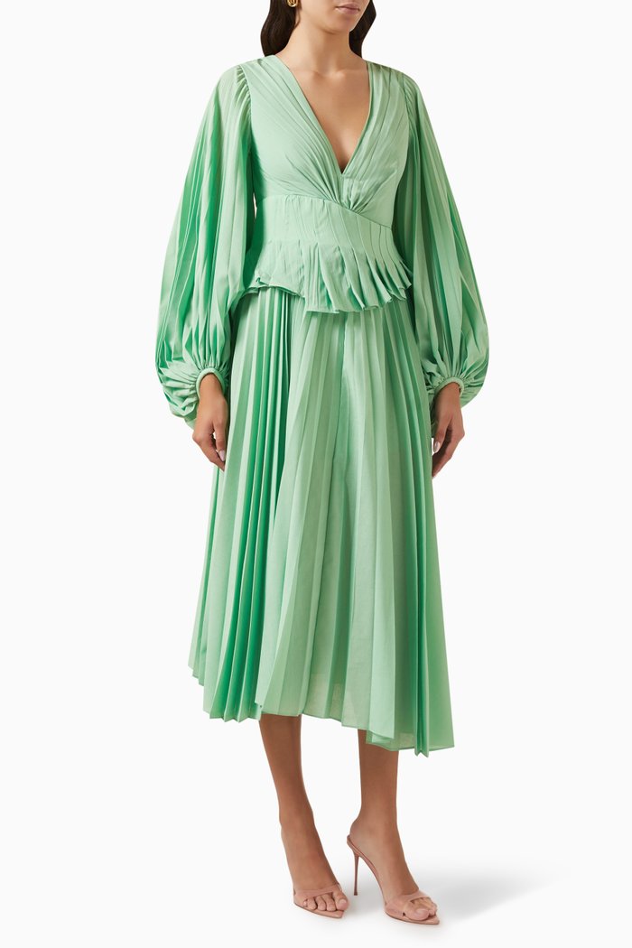 

Sarsina Pleated Dress, Green