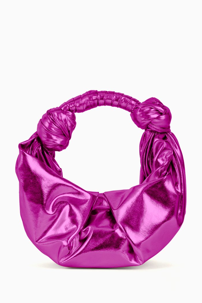 

Lopsy Shoulder Bag in Metallic Vegan Leather, Purple
