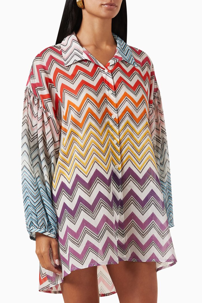 Macro Degrade Chevron Shirt, Multicolour