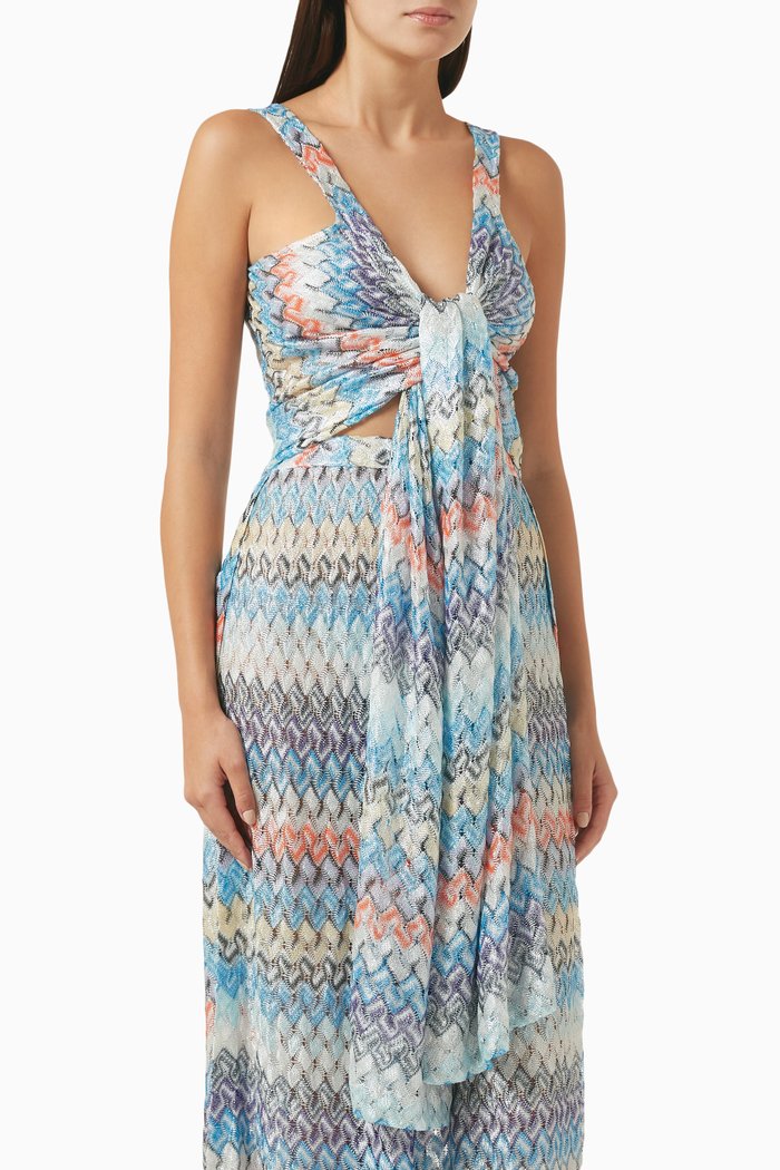 

Long Zigzag Cover-up in Knit, Multicolour