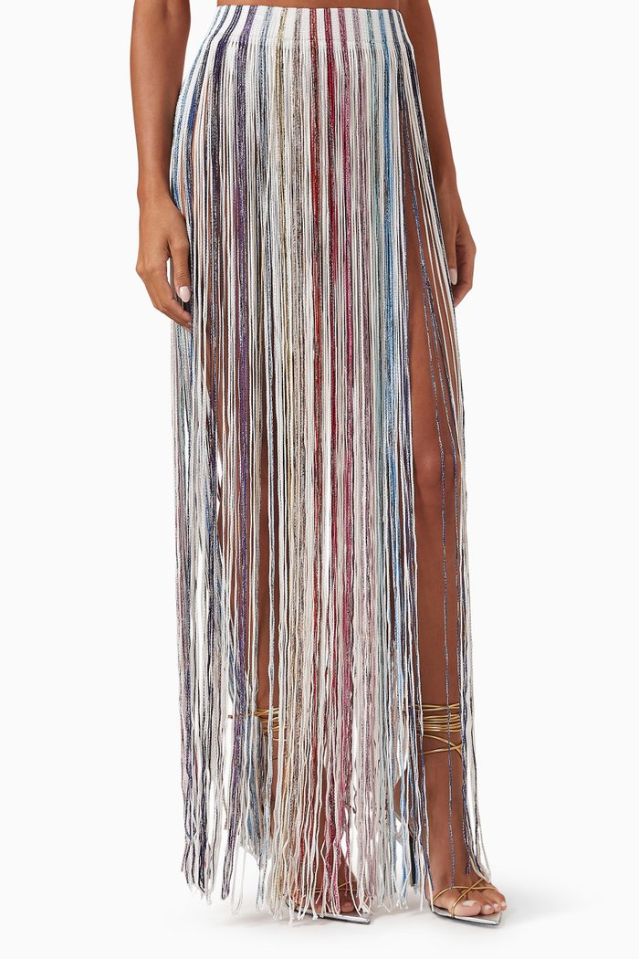 

Tassel Maxi Skirt in Viscose, Multicolour