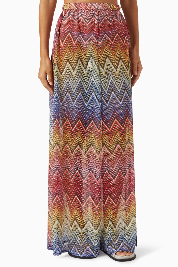 

Coverup Wide-leg Pants in Laminated Lace, Multicolour