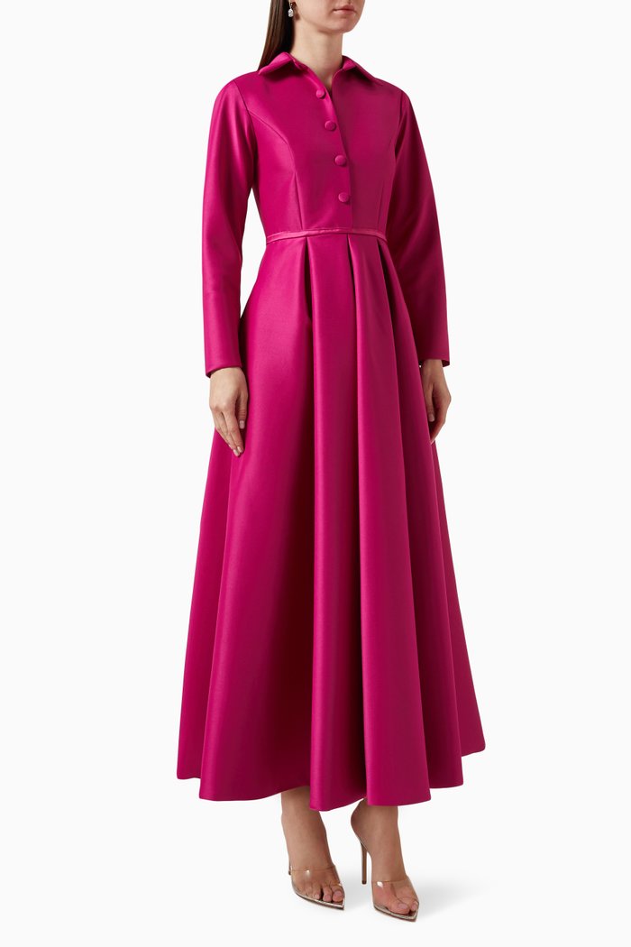 

A-line Dress in Satin, Pink