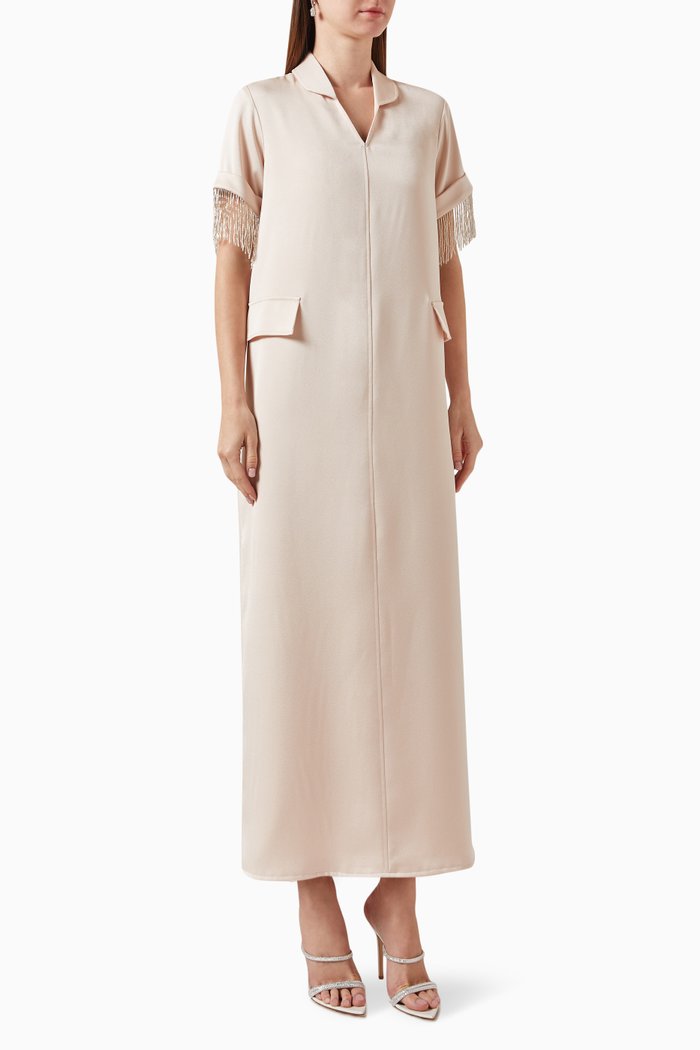 

Tassel-sleeve Dress, Pink