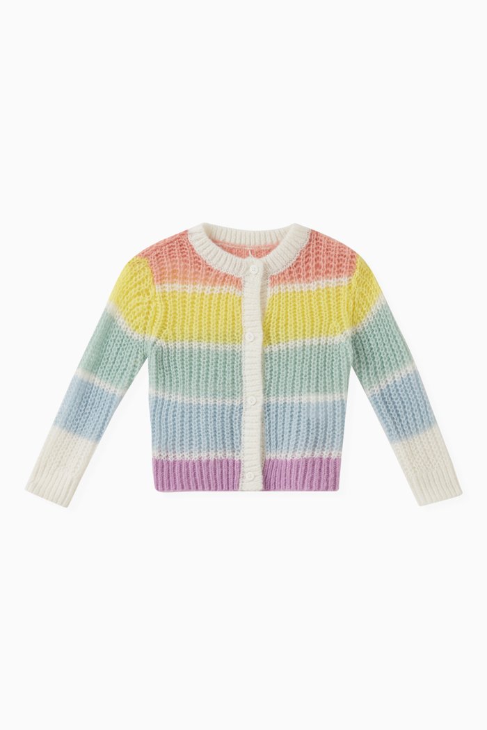 

Rainbow-print Knit Cardigan in Cotton, Multicolour